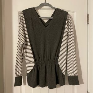 Like new grey and white stripe shirt